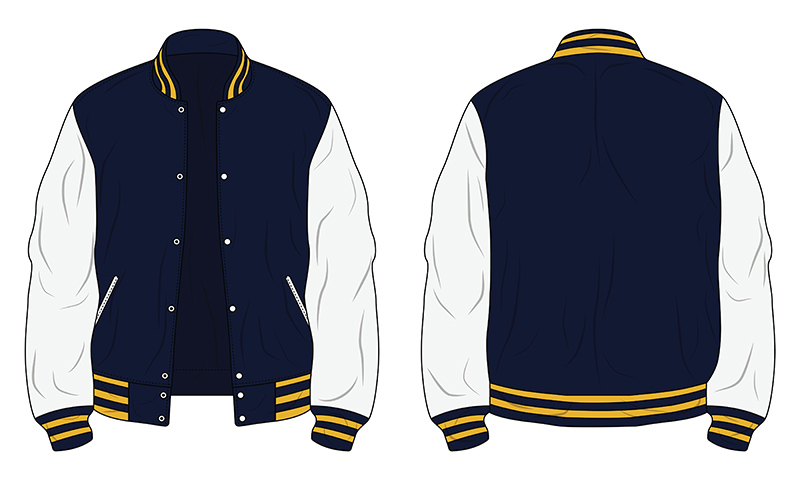 Thick fabric baseball jacket